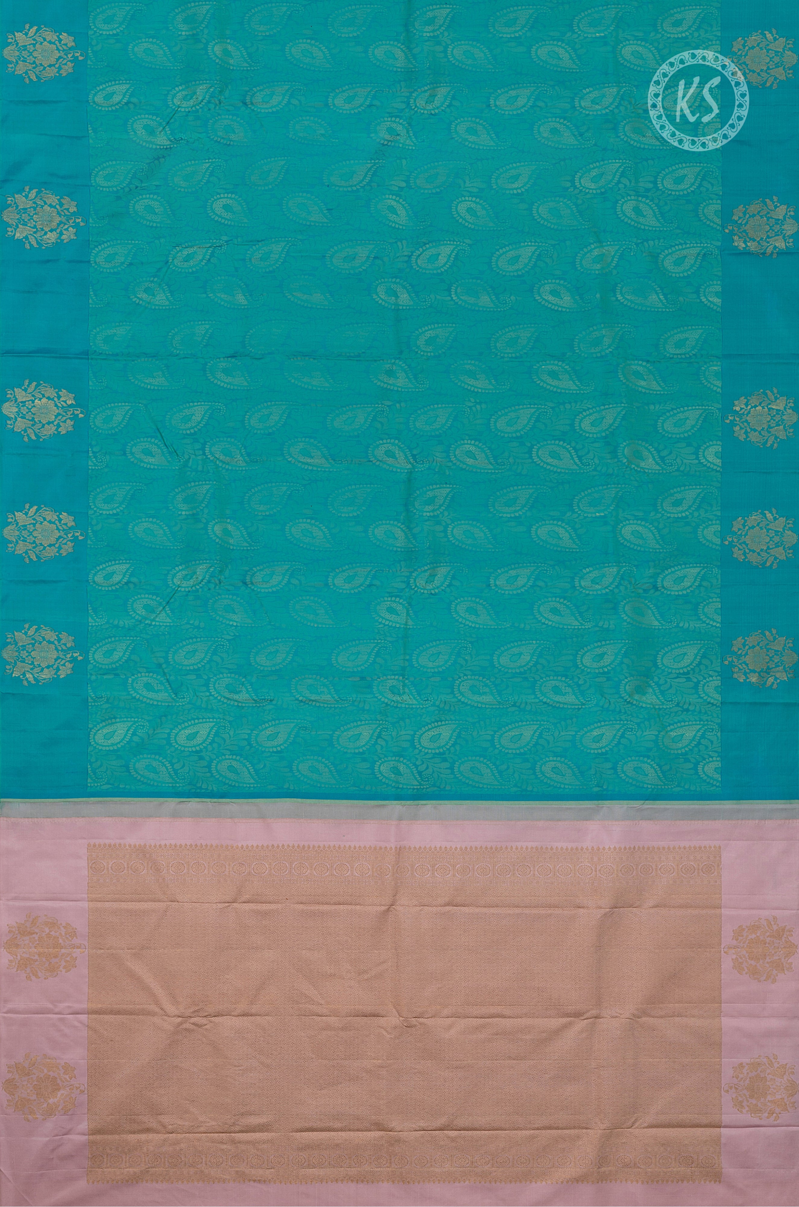 Mint Green Silk Saree with Floral