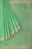 Turquoise Green Silk Saree with Silver Stripe Silk Saree