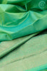 Turquoise Green Silk Saree with Silver Stripe Silk Saree