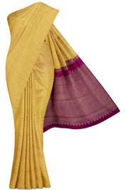 Sandal Silk Saree with Stripe & Small Butta