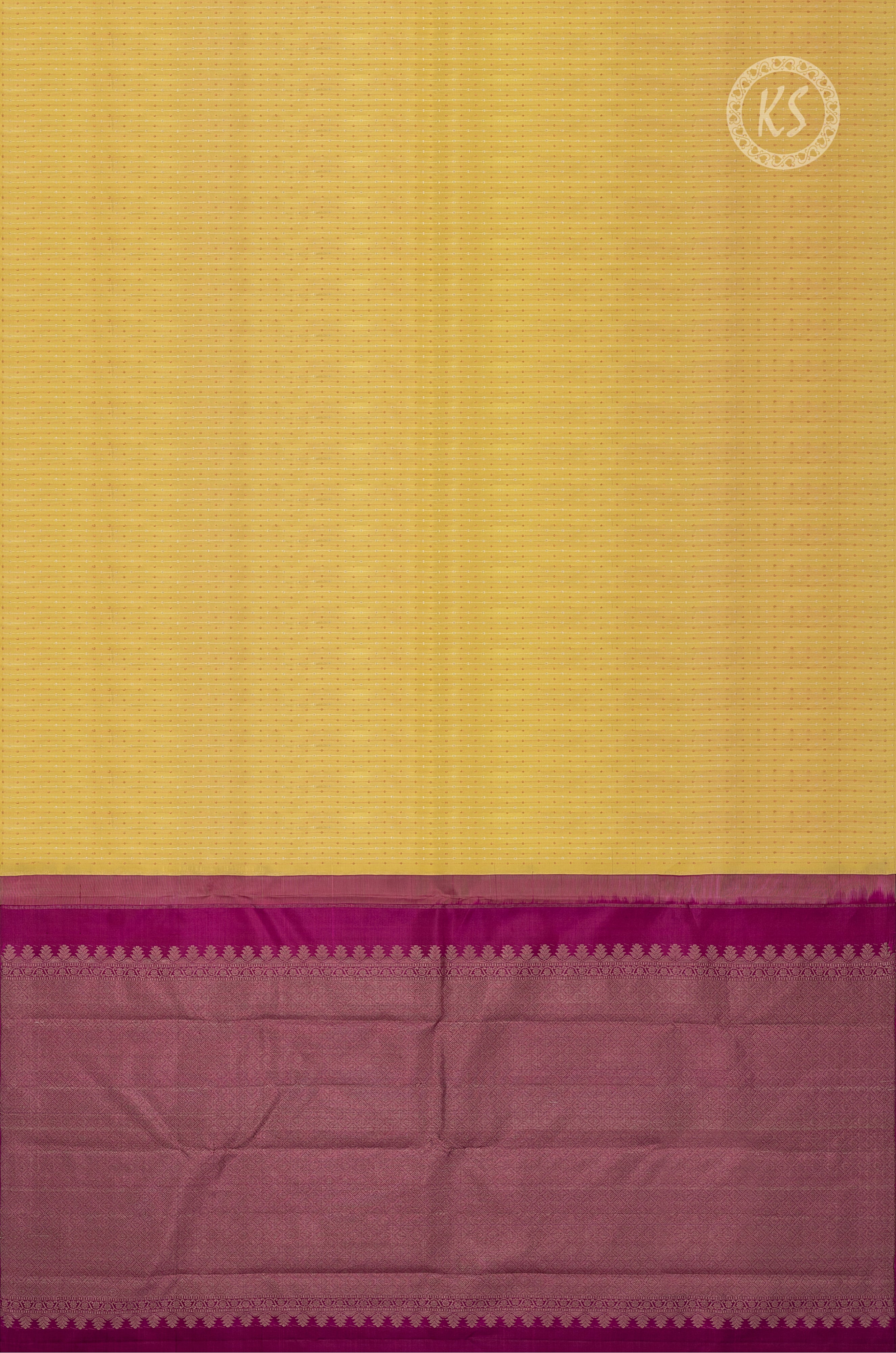 Sandal Silk Saree with Stripe & Small Butta