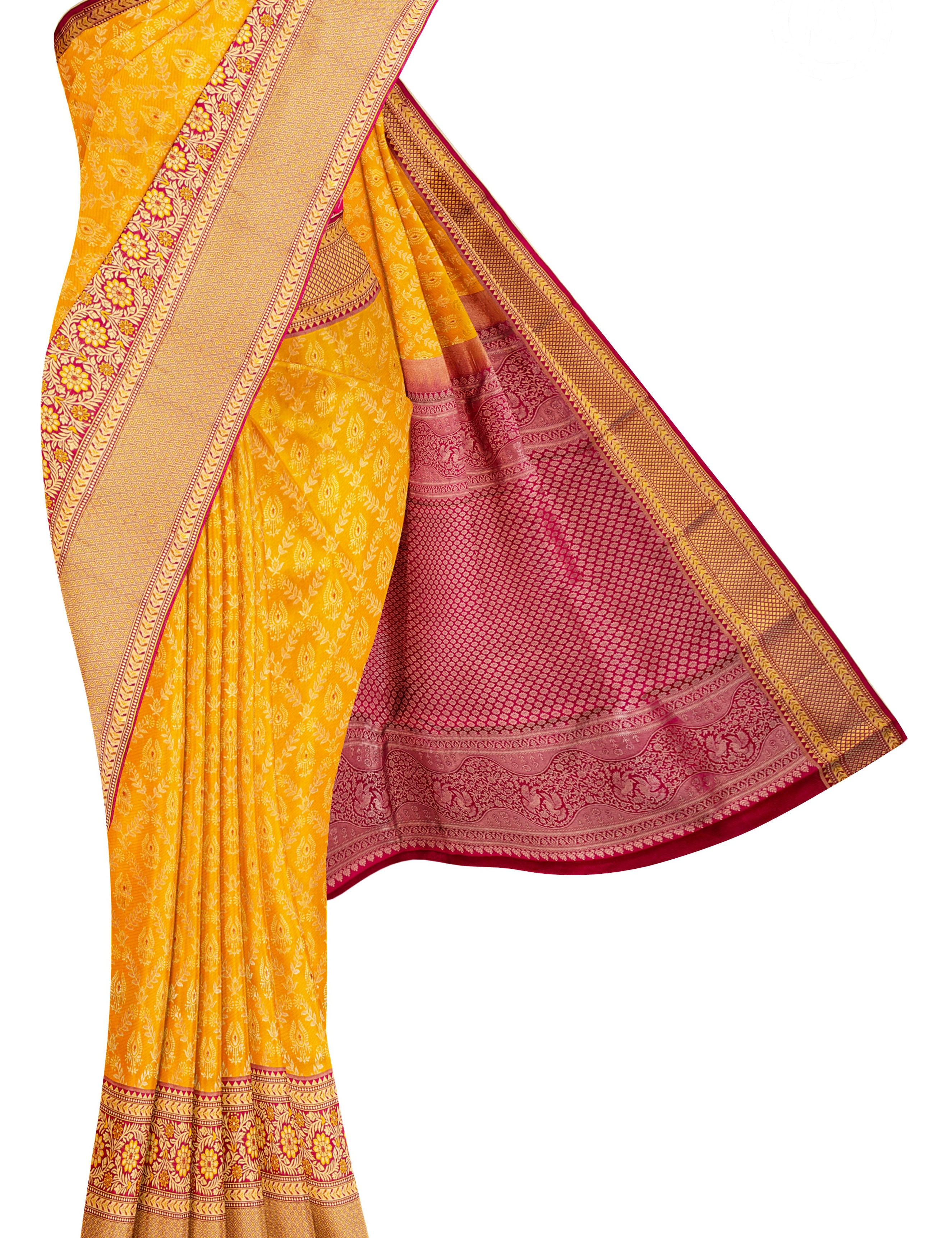 mustard-yellow-brocade-silk-saree-with-meena-butta-b