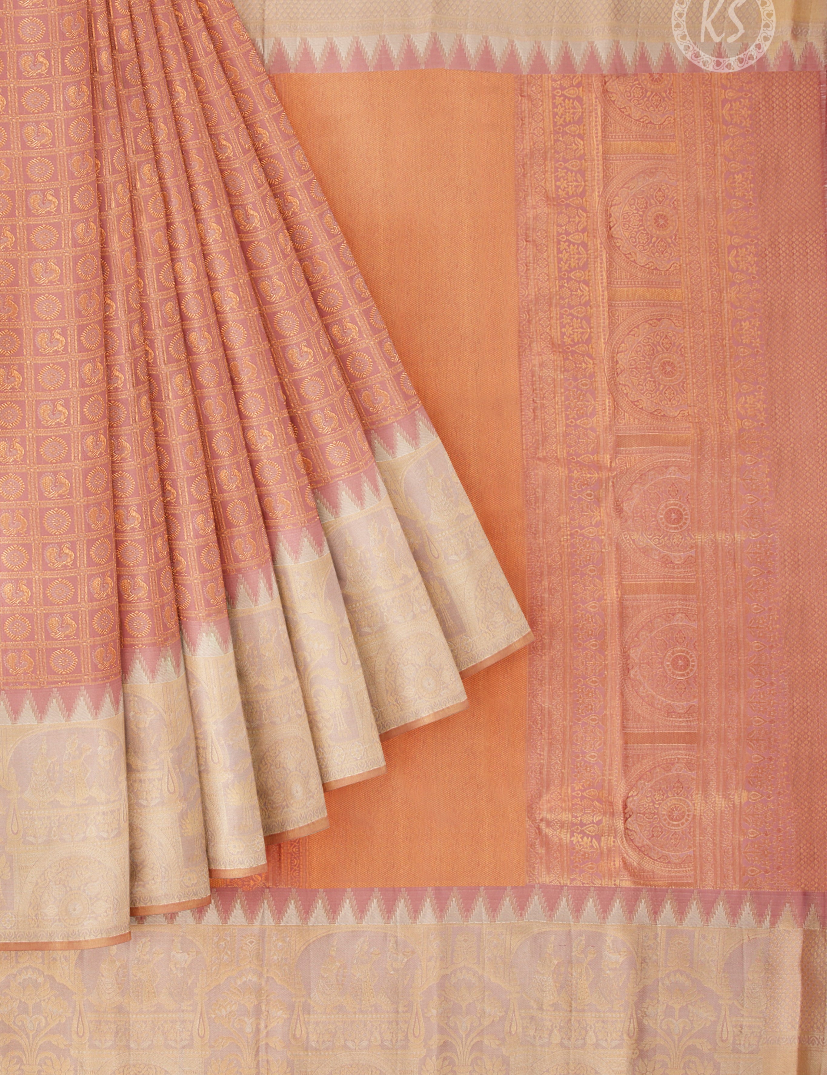 pink-brocade-silk-saree-with-checks-butta-a