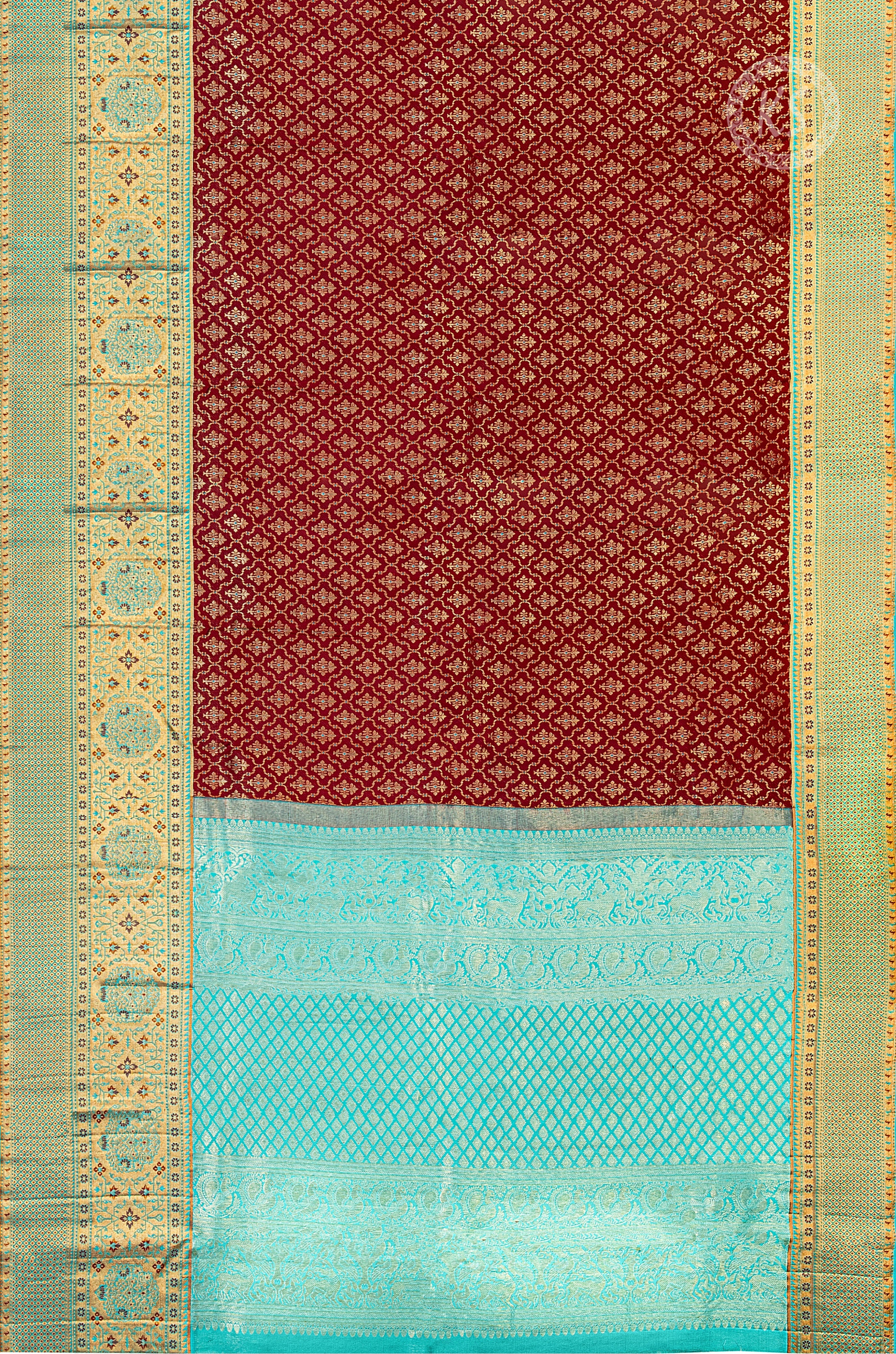 Araku Brocade Silk Saree with Meena Butta