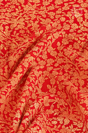 Red Floral Brocade Silk Saree