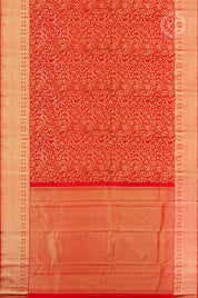 Red Floral Brocade Silk Saree