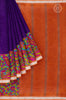 Violet Saree With Kalamkari Border