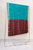Dual Tone Peacock Green Stripe & Butta Pure Silk Mix Saree