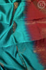 Dual Tone Peacock Green Stripe & Butta Pure Silk Mix Saree