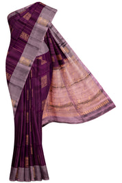 Purple Soft Silk Saree with Annam Butta