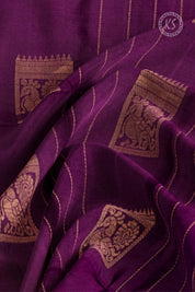 Purple Soft Silk Saree with Annam Butta