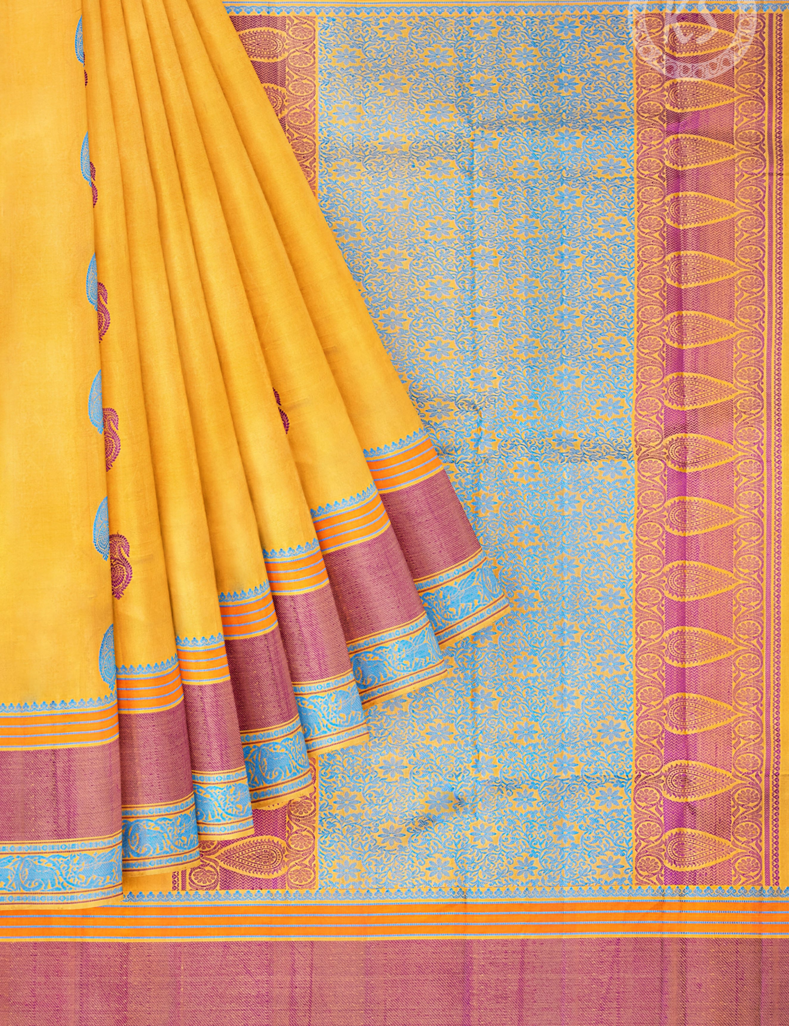 mustard-yellow-silk-saree-with-threadwork-butta-a