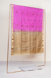 Pink Soft silk saree with Manga Butta
