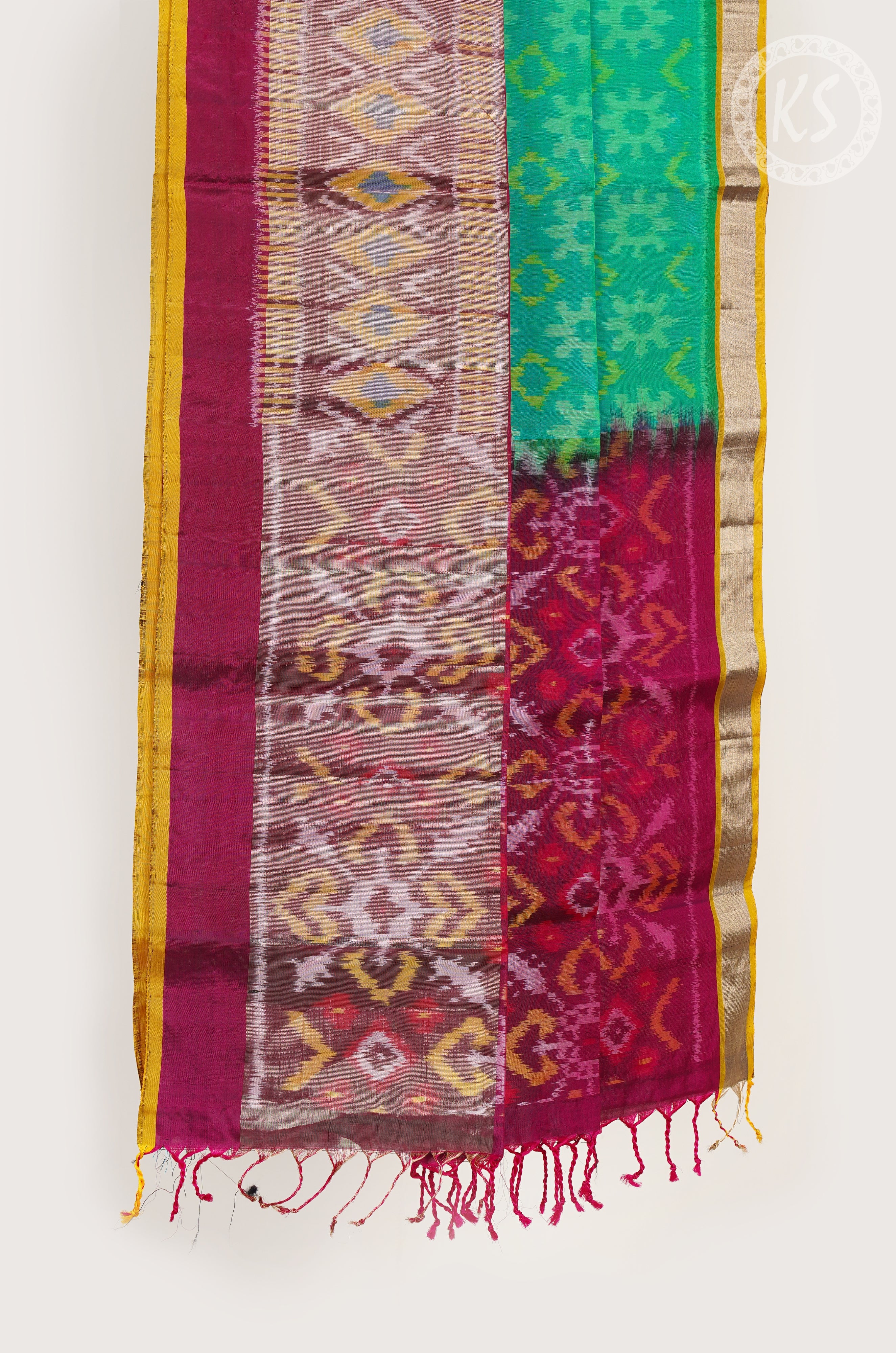 Pista Green Pochampally Soft silk Saree