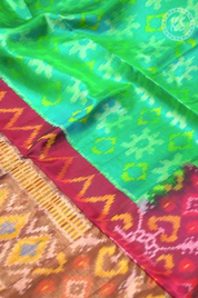 Pista Green Pochampally Soft silk Saree
