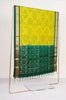 Lime Green & Yellow Dual Tone  Pochampally Soft Silk Saree