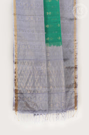 Forest Green Soft Silk Saree with Floral Butta