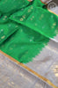 Forest Green Soft Silk Saree with Floral Butta