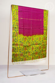 Purple Soft Silk Saree with Stripe & Butta