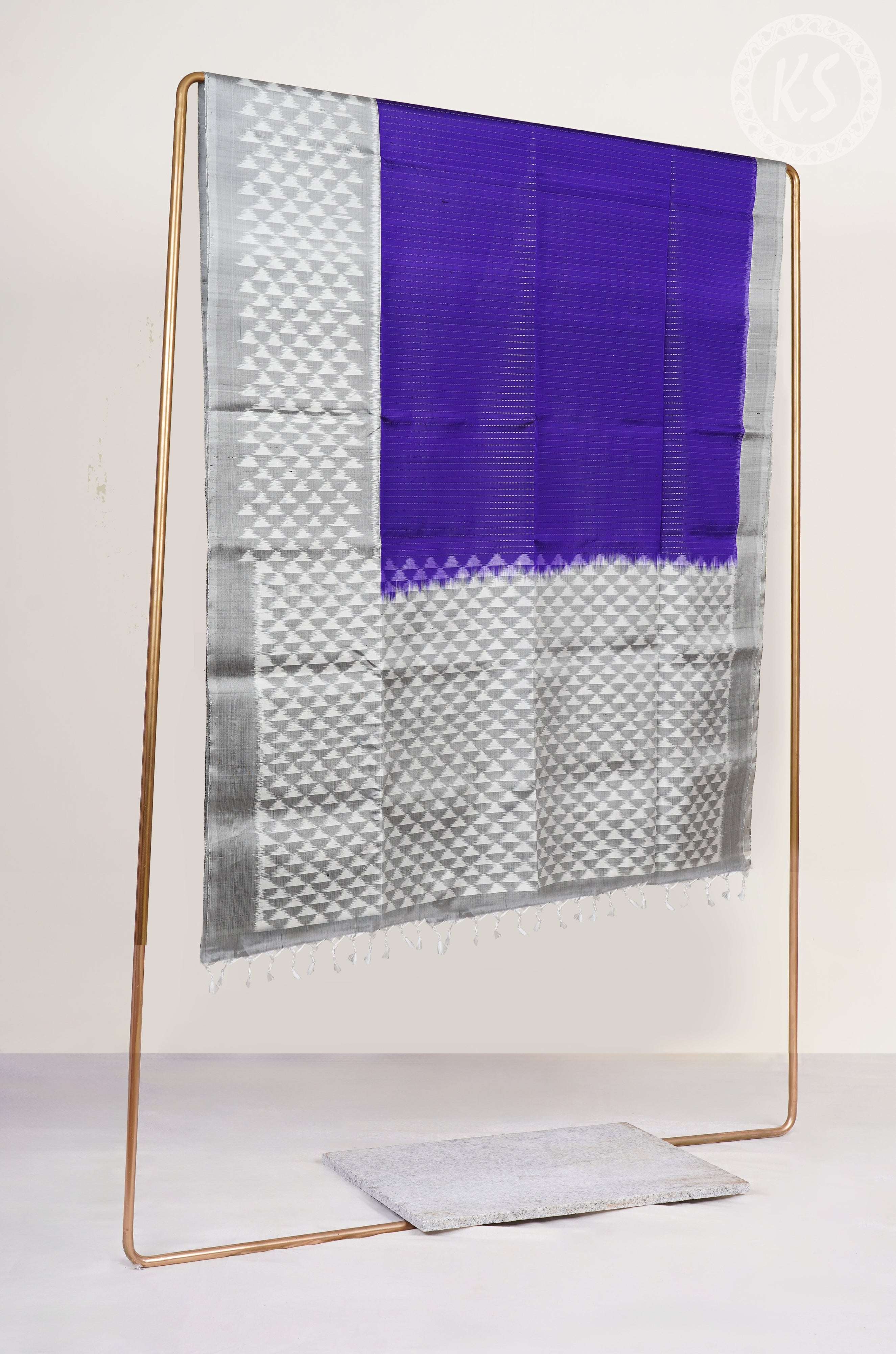 Royal Blue Stripe Soft Silk Saree