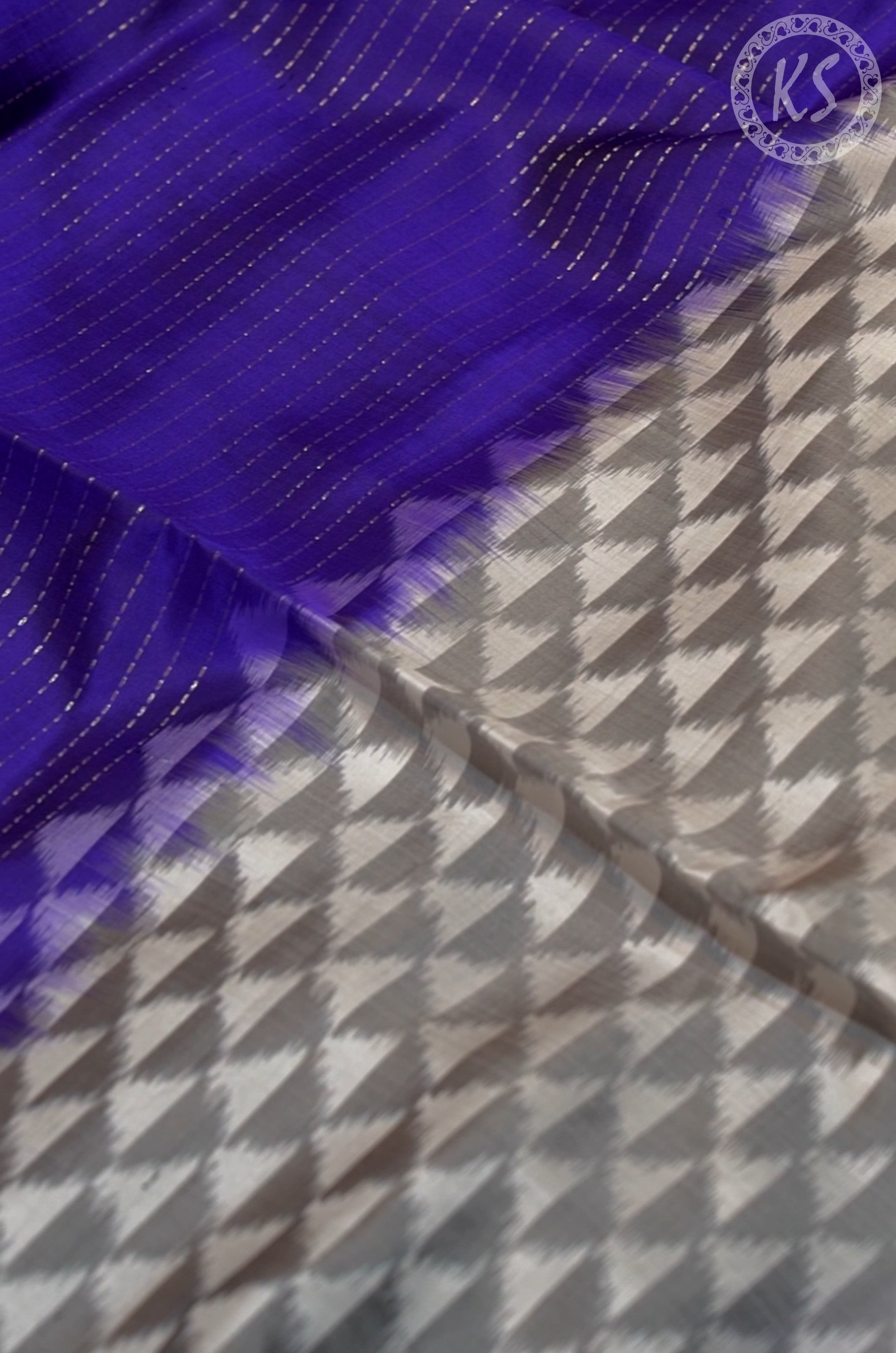 Royal Blue Stripe Soft Silk Saree