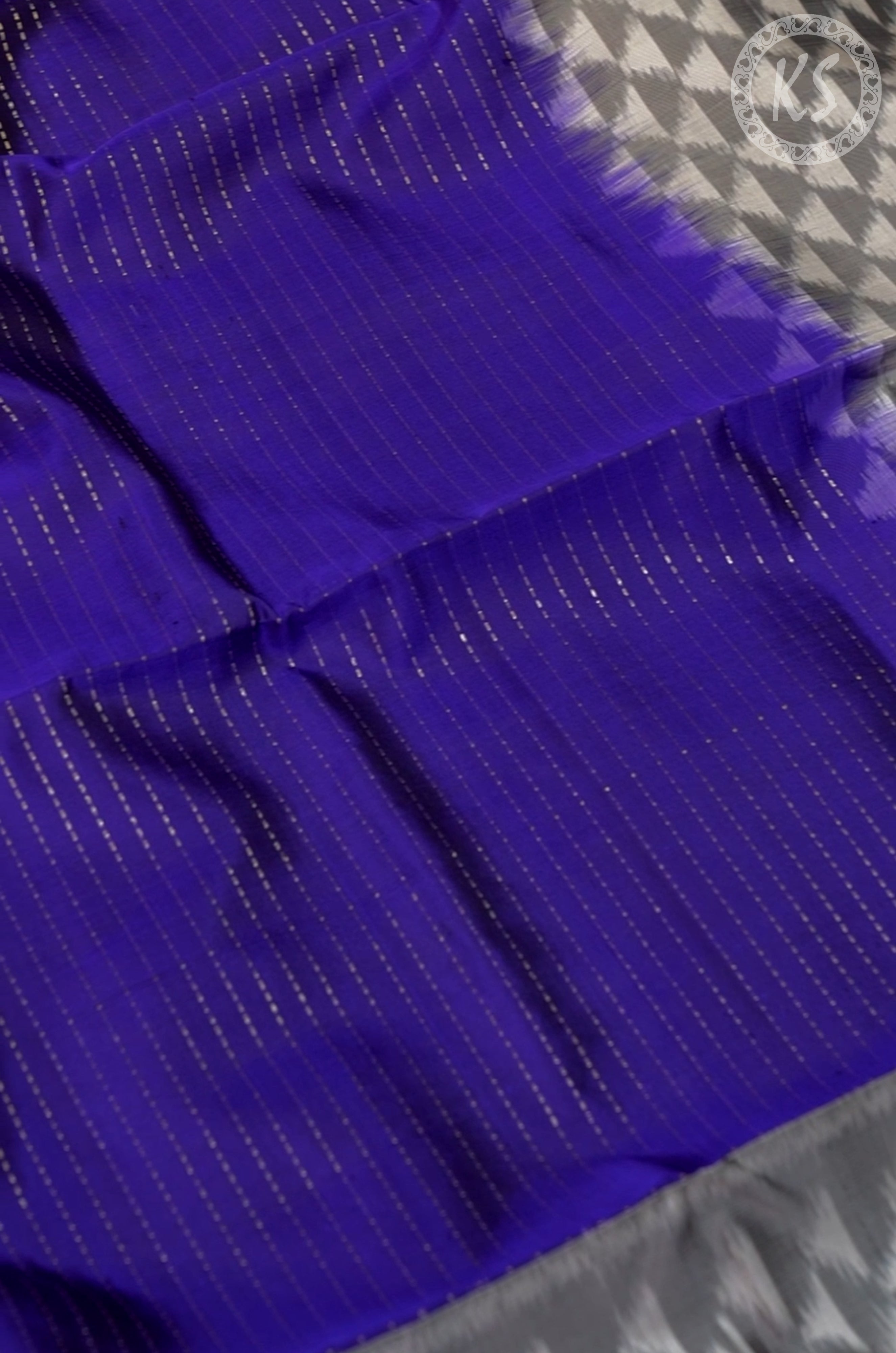 Royal Blue Stripe Soft Silk Saree