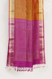 Dual Tone Mustard Yellow & Green Soft Silk Saree