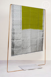 Olive Green Stripe Soft Silk Saree