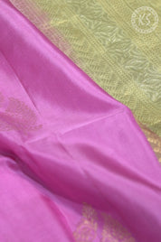 Pink Soft silk saree with Manga Butta