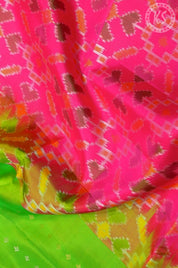 Parrot Green Soft Silk Saree with Manga and Floral StripeButta