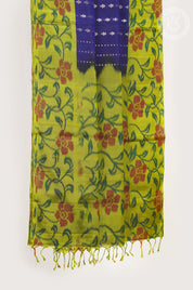 Navy Blue Soft Silk Saree with Stripe & Butta