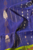 Navy Blue Soft Silk Saree with Stripe & Butta
