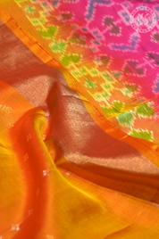 Yellow Soft Silk Saree with Manga & Floral Butta