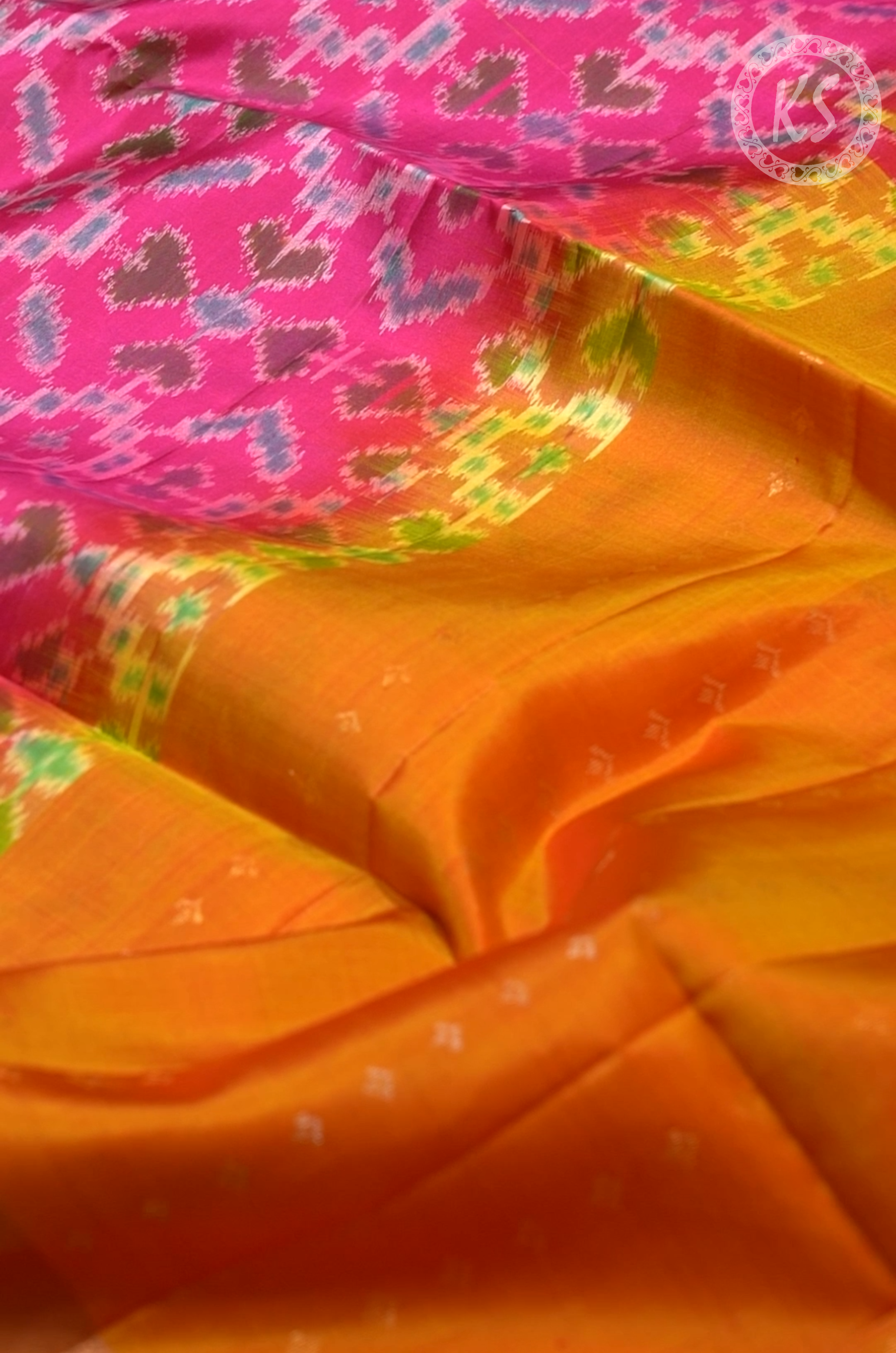 Yellow Soft Silk Saree with Manga & Floral Butta