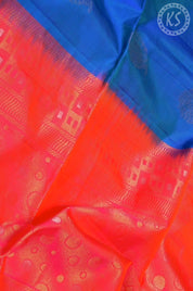 Dual Tone Blue & Green Soft Silk Saree with Floral Butta