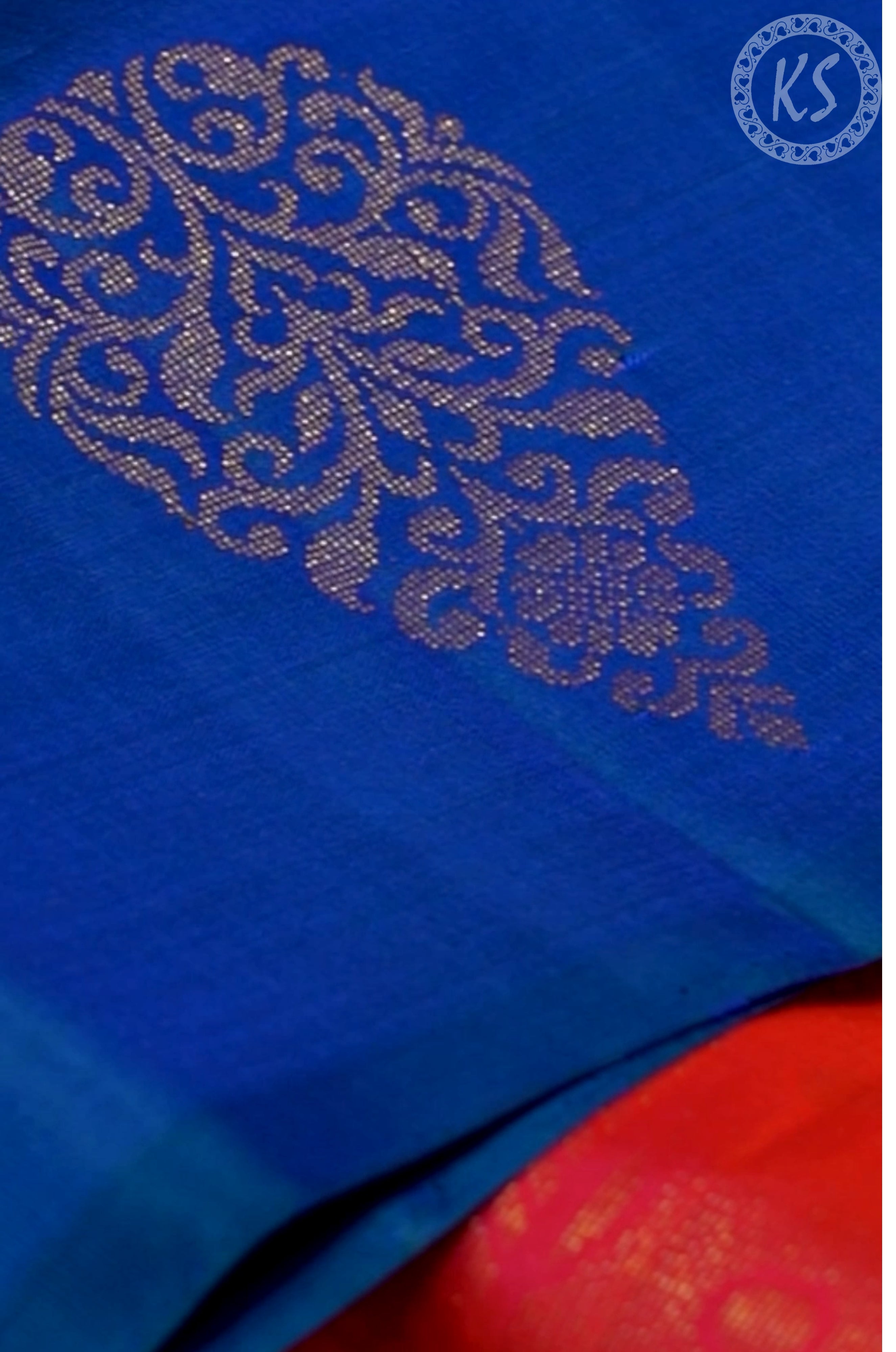 Dual Tone Blue & Green Soft Silk Saree with Floral Butta