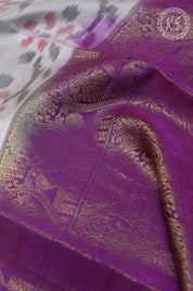 Off white Soft Silk Saree with Floral Butta