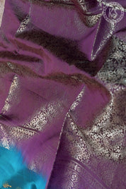 Ramar Blue Soft Silk Saree with Floral Butta