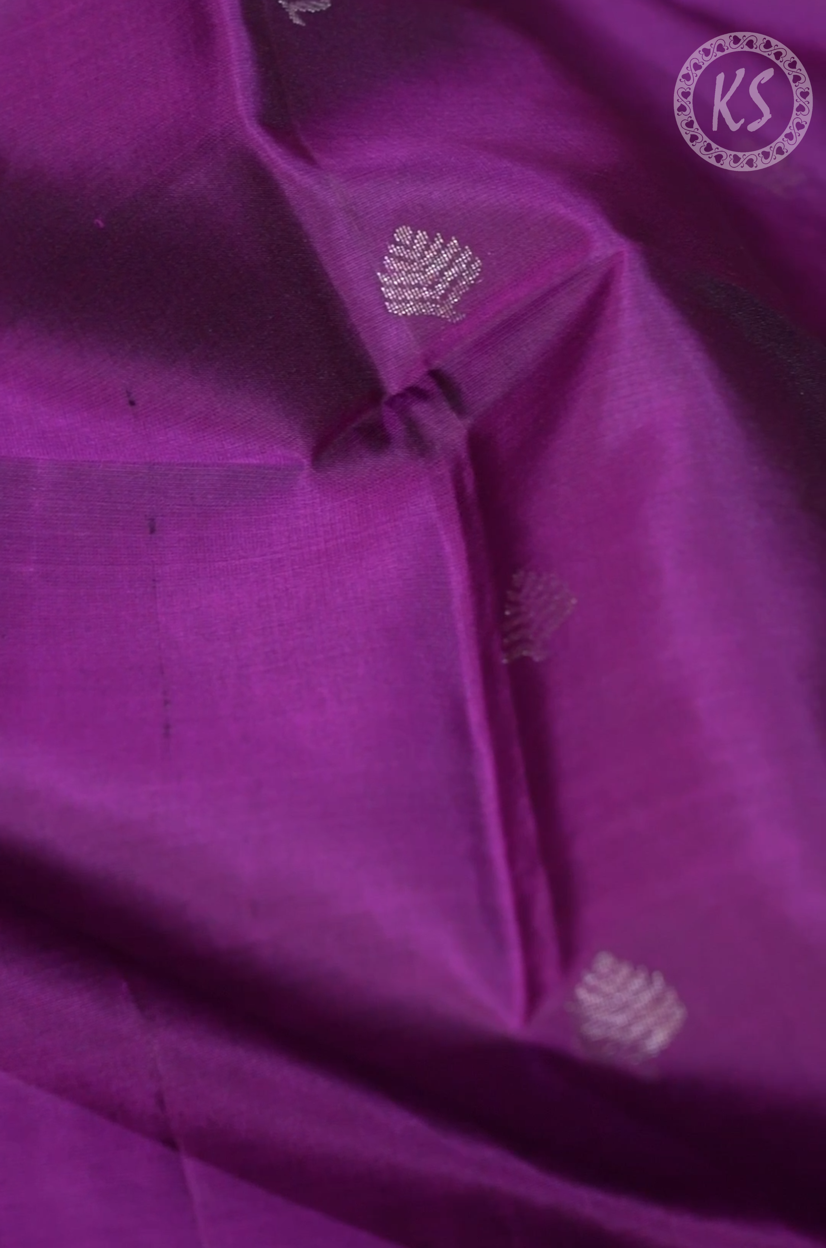 Purple Soft Silk Saree with Floral Butta