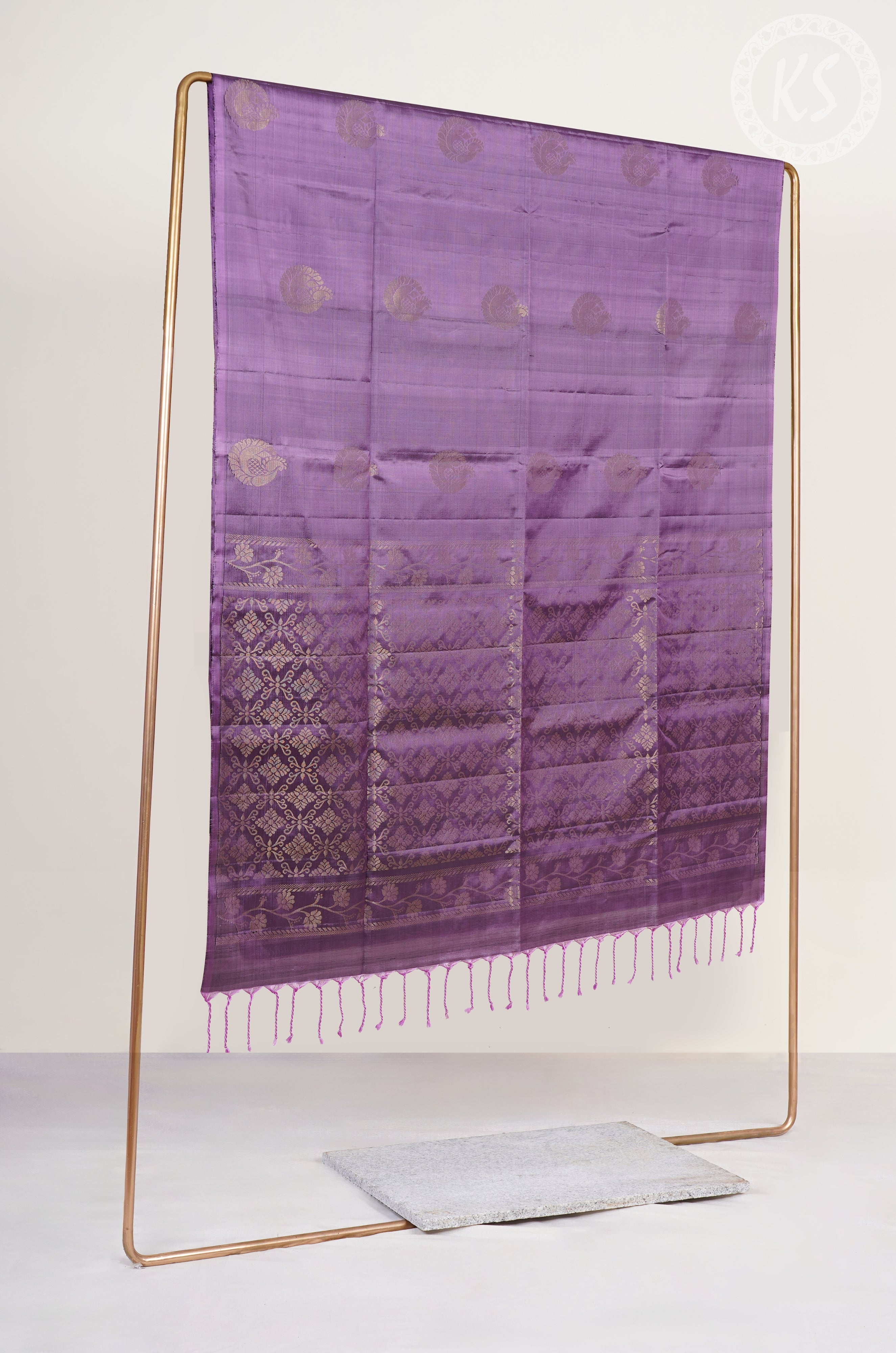 Purple Soft Silk Saree with Manga Butta