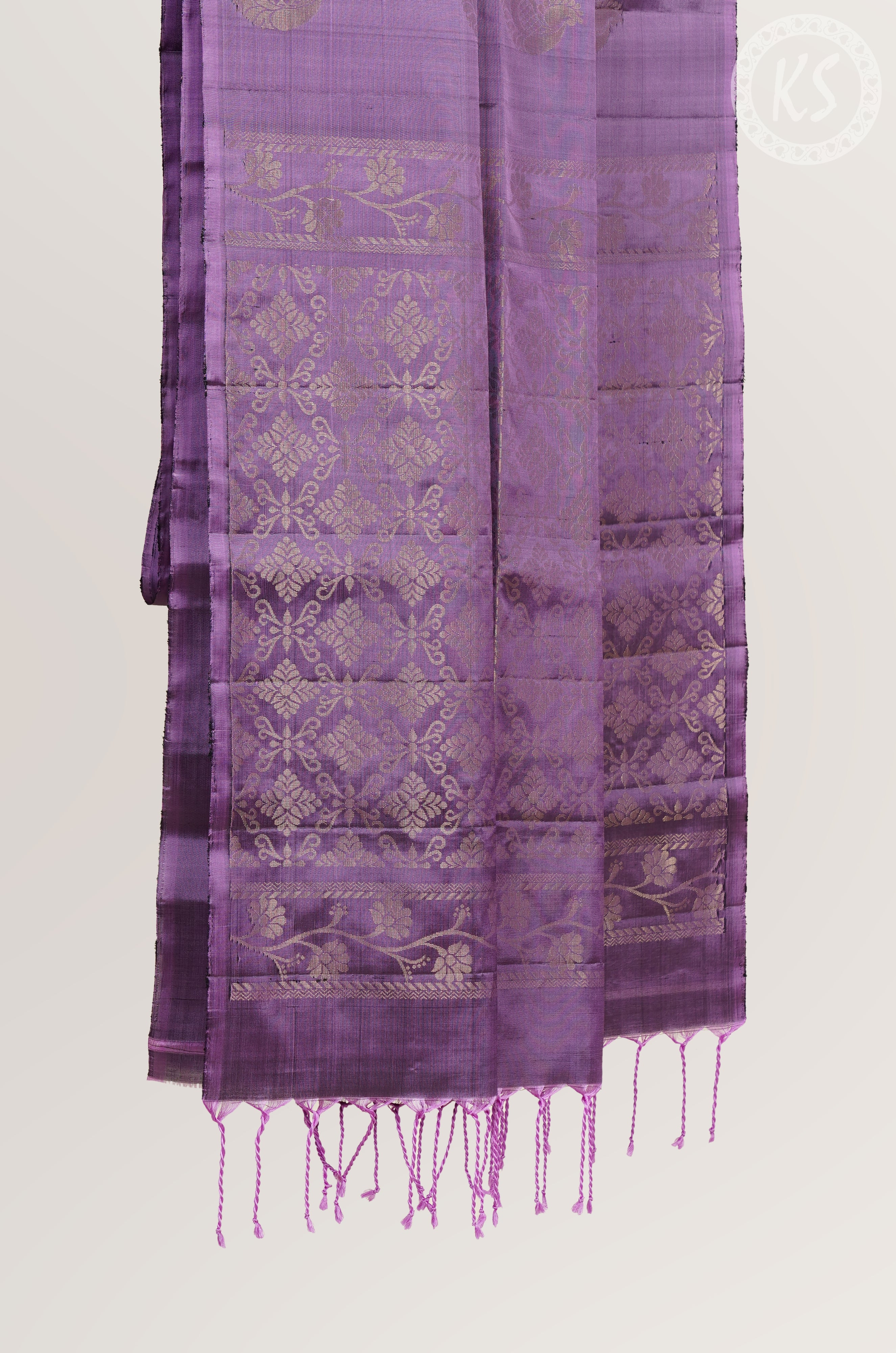 Purple Soft Silk Saree with Manga Butta