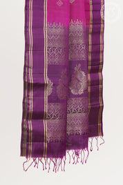 Dual tone Pink & Deep Purple Soft Silk Saree with Floral Butta