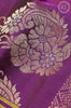 Dual tone Pink & Deep Purple Soft Silk Saree with Floral Butta