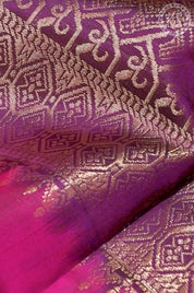 Dual tone Pink & Deep Purple Soft Silk Saree with Floral Butta