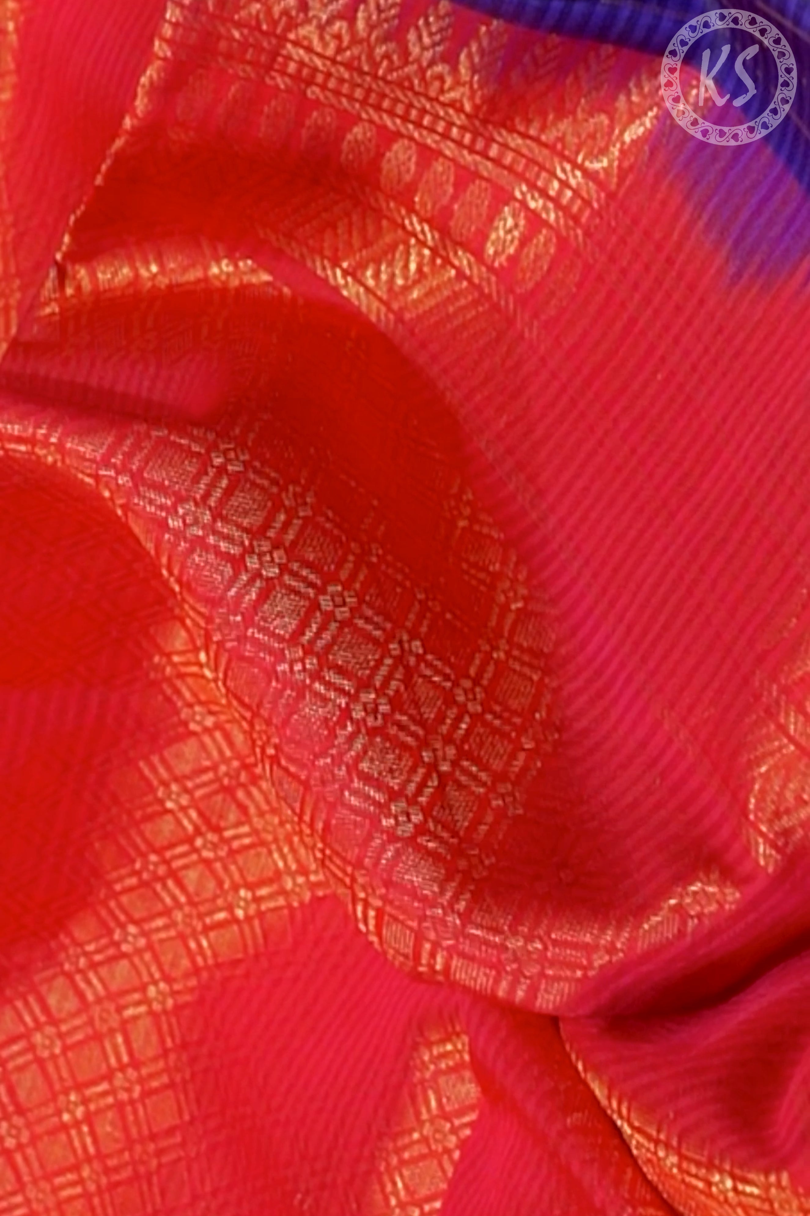 Royal Blue Stripe Soft Silk Saree 4