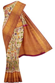 Digital Print Tissue Silk Saree with pink border