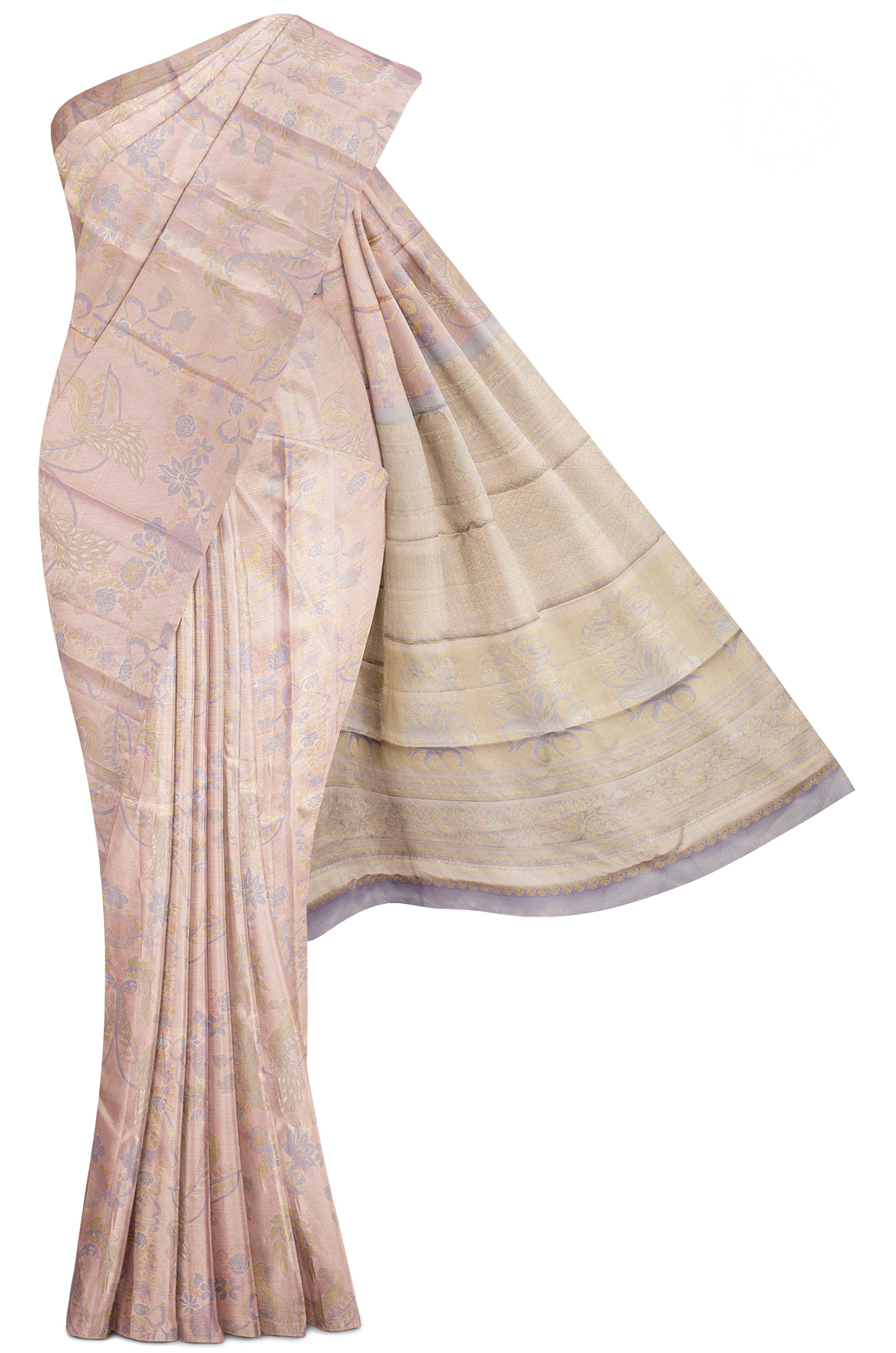 Dual Tone Pink Tissue Silk Saree