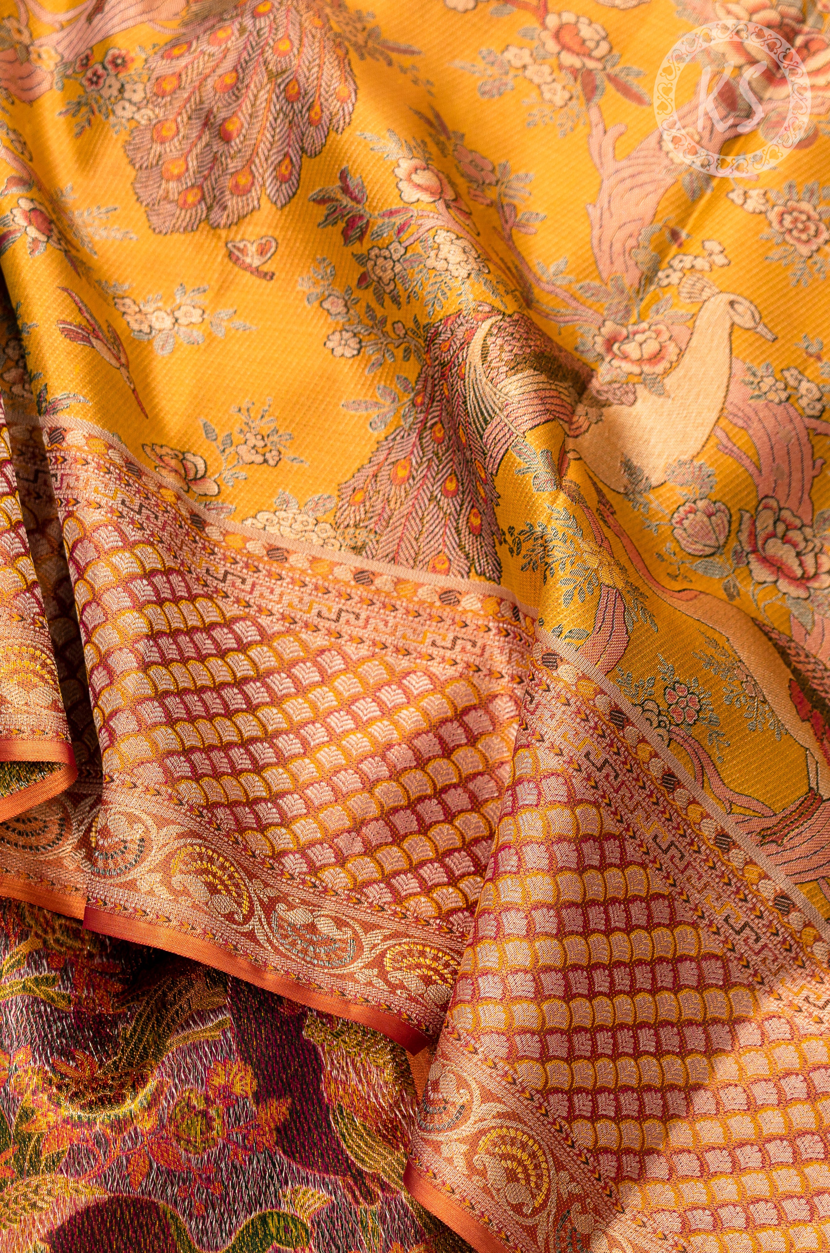 Yellow Tissue silk Saree