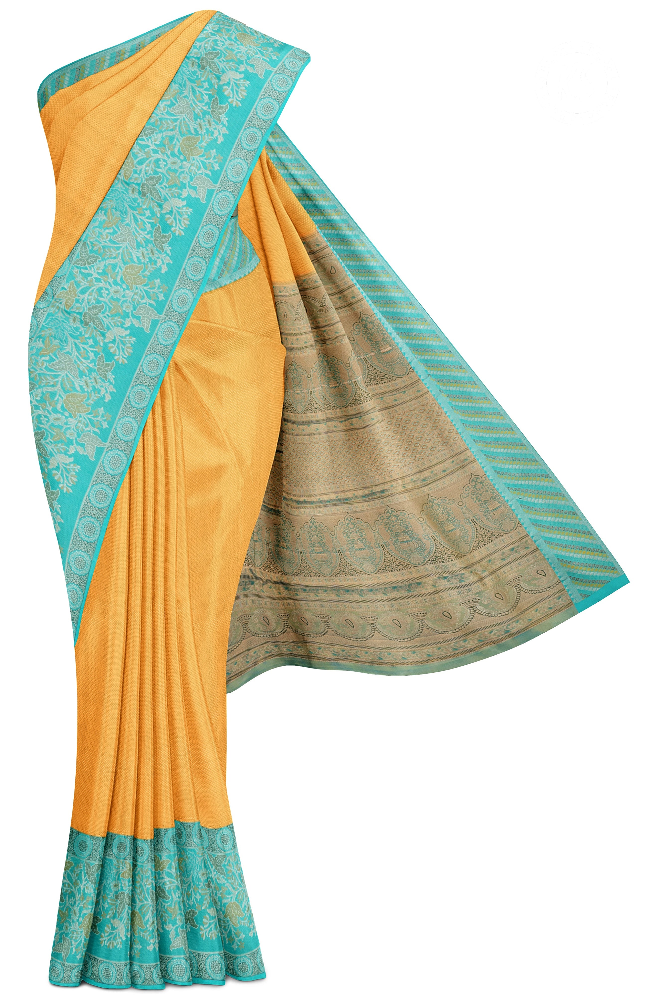 Gold Tissue Silk Saree with Checks