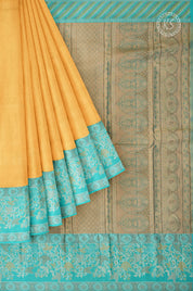 Gold Tissue Silk Saree with Checks